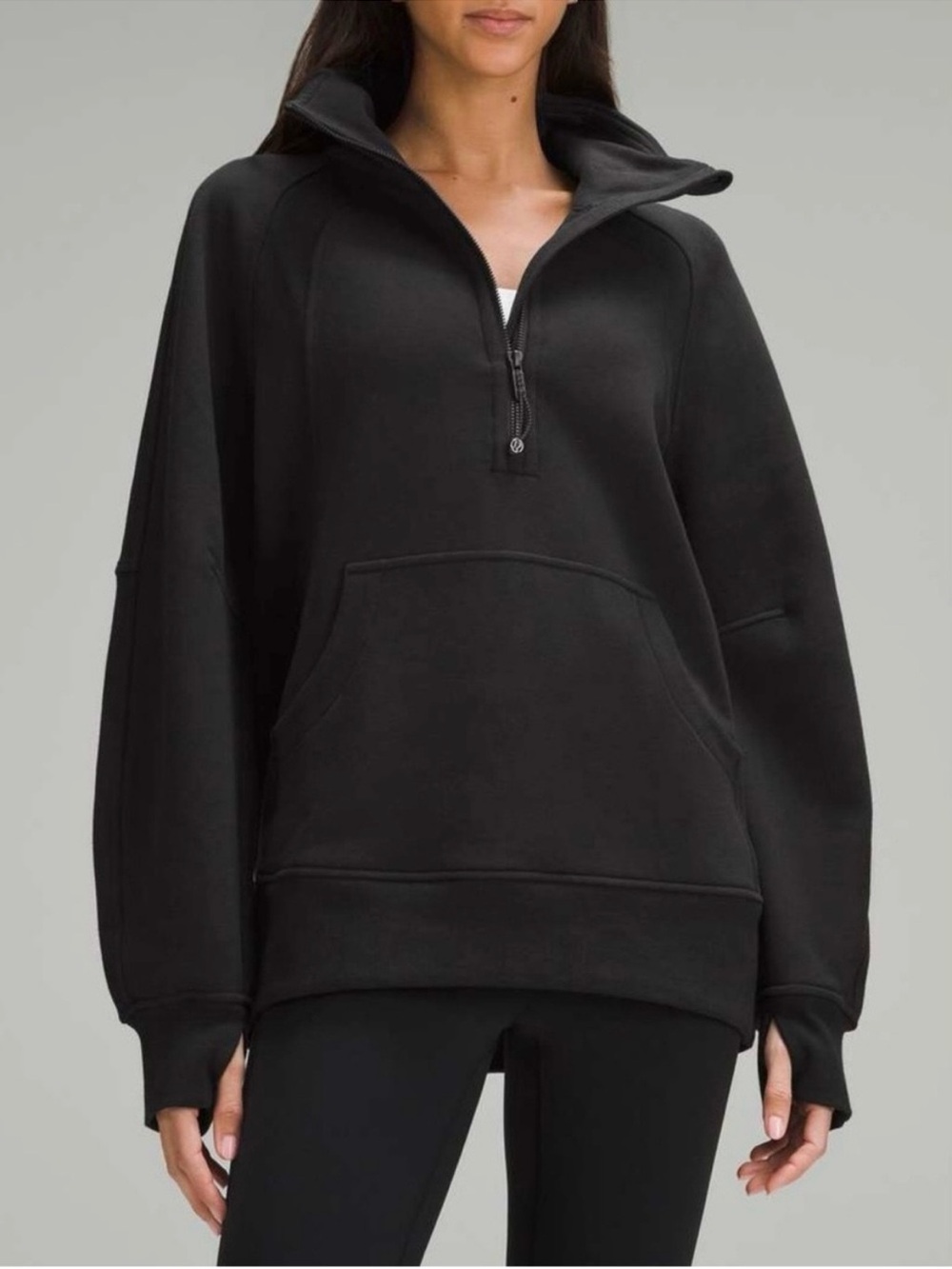 NWT Lululemon Scuba Oversized Funnel-Neck Half-Zip Long XL/XXL Black